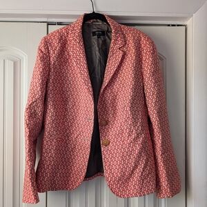 Zanella Red Pink And White Patterned Blazer